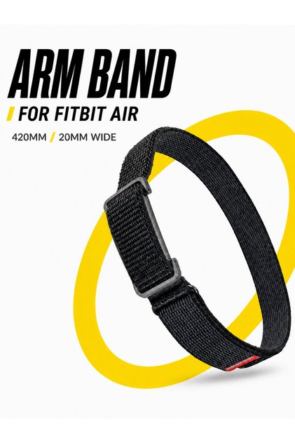 Bicep Band Compatible with Google Fitbit Air, Adjustable Nylon Upper Arm Strap 28-35cm, Breathable Stretchy Sweatproof Arm Band for 24/7 Activity, Sleep & Recovery Tracking