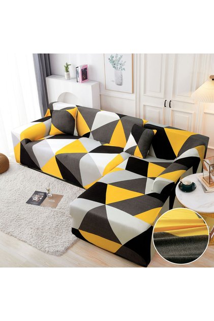 Set huse elastice pentru coltar, alb / galben, HEJ-46