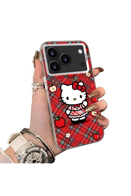 iPhone 18 Pro Max Compatible Silicone Edge Hard Back Case Kitty Pattern Couple Phone Case