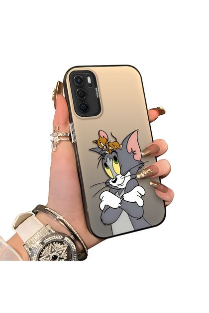 Oppo A54 4g Compatible Silicone Edge Hard Back Case with Mouse Pattern for Lovers Couple Phone Case