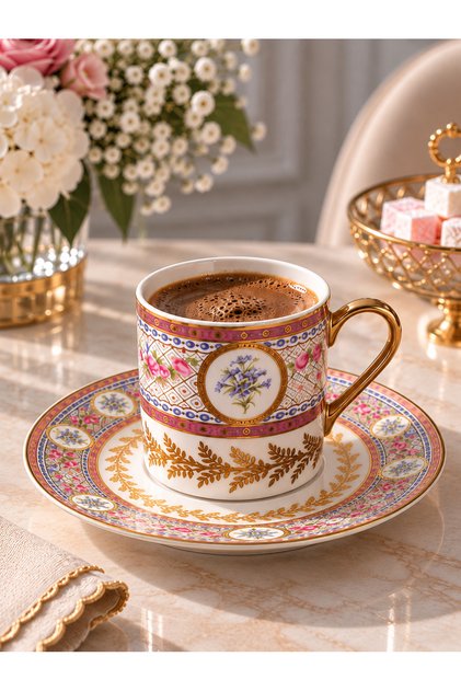 6-Person Porcelain 24K Lavanza Coffee Cup