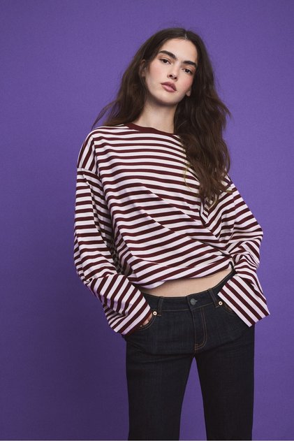 Striped long sleeve T-shirt