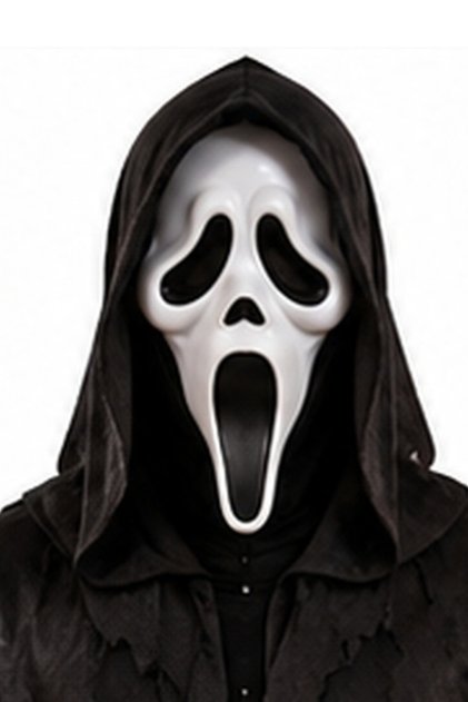 Mască Halloween Ghost Face cu Glugă Neagră, Mască Horror Scream pentru Carnaval, Cosplay și Petreceri Tematice