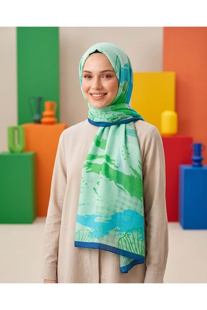 Benetton Viscose Shawl - Fiore - 1010-038 - Mint