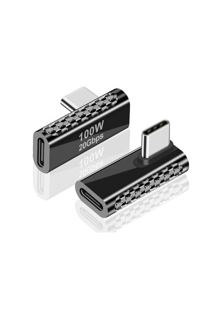Type c dişi erkek çevirici USB C Dik Açılı 20Gbps 90 Derece Adaptör 100w