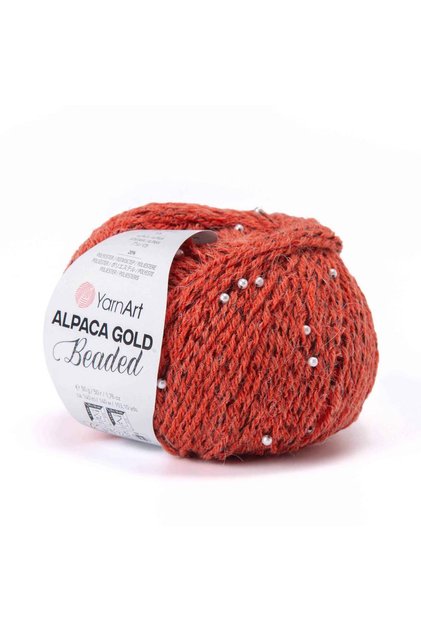 Alpaca Gold Beaded Alpakalı Boncuklu Örgü İpi 50 gr 140 m – 1 ADET