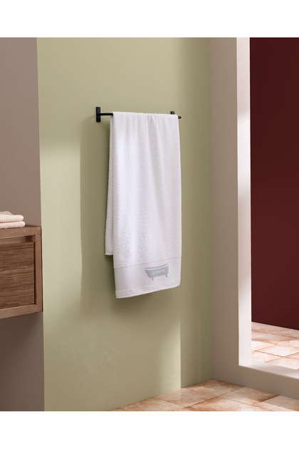 Purete Cotton Bath Towel - White/Blue - 70X140 cm