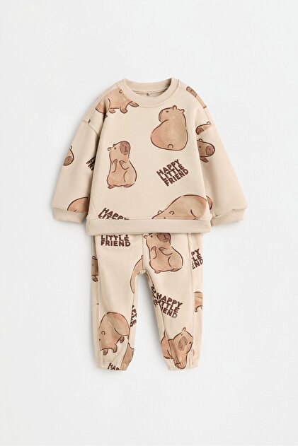 ERKEK ÇOCUK & BEBEK Baskılı sweatshirt ve pantolon takımı