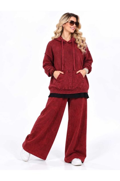 Women's Steel Knitted Hooded Sweater with Kangaroo Pocket
