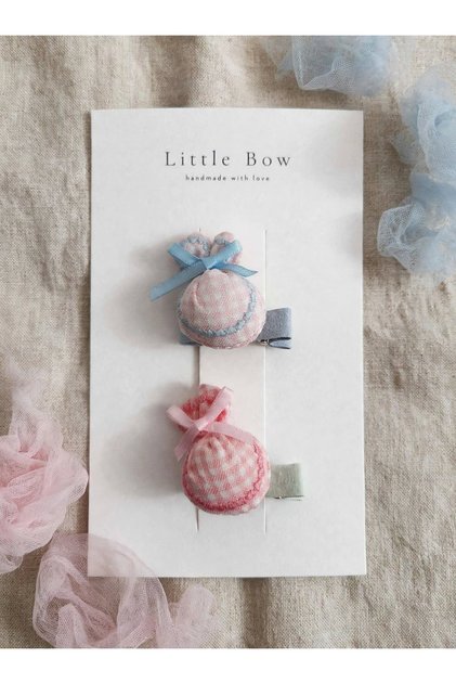 2-Piece Candy Figured Girls' Hair Clips - Handmade Fabric Snap Clip Set