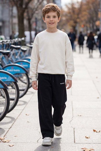 Superpsv Printed Unisex Children's Sweatpants with Stopper on the Legs