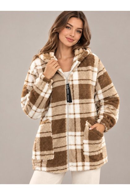 Peluş Teddy Fermuarlı Ceket