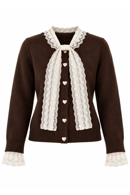 Fisto Detailed Coffee Cardigan