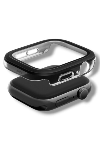 Uniq Apple Watch Series 10/11 42mm ultra duyarlı dokunmatik hassasiyet Voute HD netlik Polikarbonat ve Temperli Camlı Kasa Ekran Koruyucu