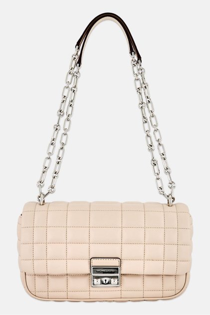 Women Tribeca Brand Logo Shoulder Bag, White