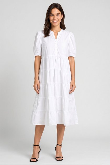 Women Plain Maxi Dress, White