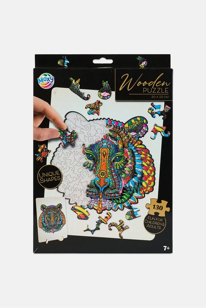 130 Pcs Wooden Unique Shapes Tiger Jigsaw Puzzle