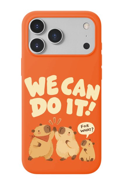 We Can Do It Patterned Tpu Silicone Inside Suede Phone Case Compatible with iPhone 17 Pro Max/18 Pro Max
