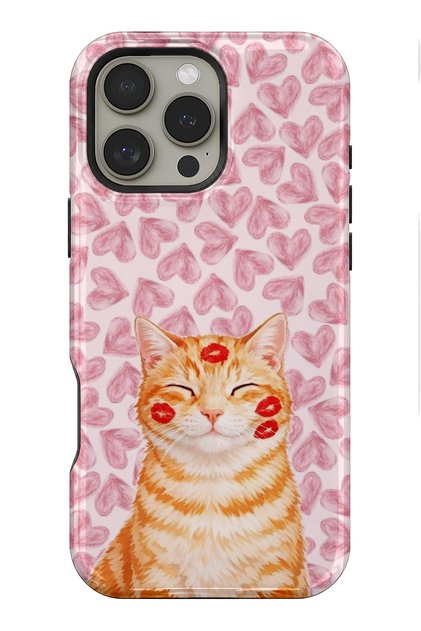 iPhone 16 Pro Compatible - Love Cat Sarman, Double Layer Cover, Glossy Surface Protective Case