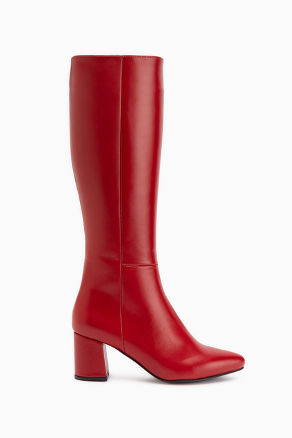 Velma Genuine Leather Red Heeled Women's Boots