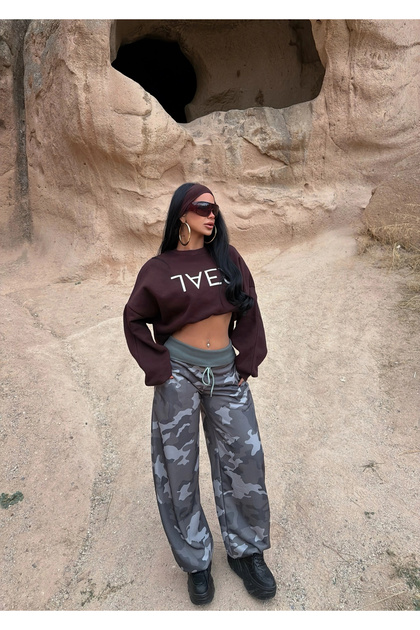 Camouflage Folded Waist Sweatpants