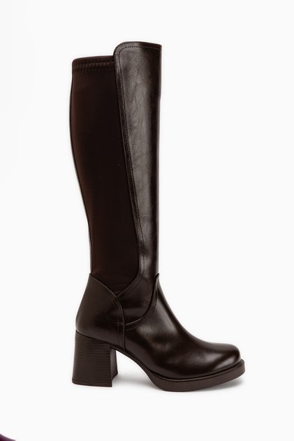 Mariya Brown Heeled Women's Boots