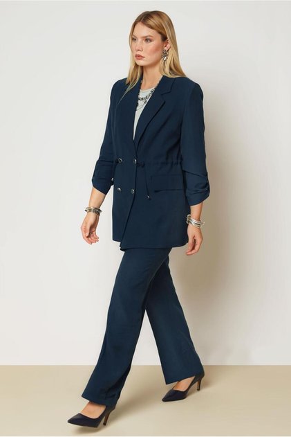 BELİ BÜZGÜLÜ PANTOLONLU TAKIM 30560