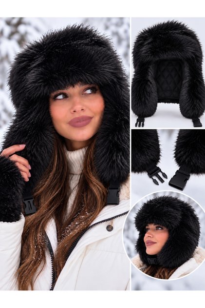 Long Furry Plush Pilot Hat – Stylish and Comfortable Design