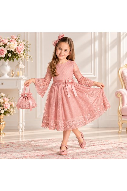 Tivido Girl's Dress with Bag Model