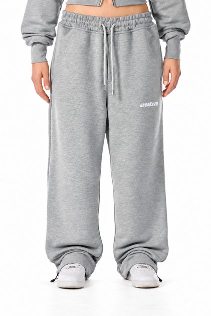 Winter Cotton Embroidered Premium Adjustable Cuffed Baggy Sweatpants - W235