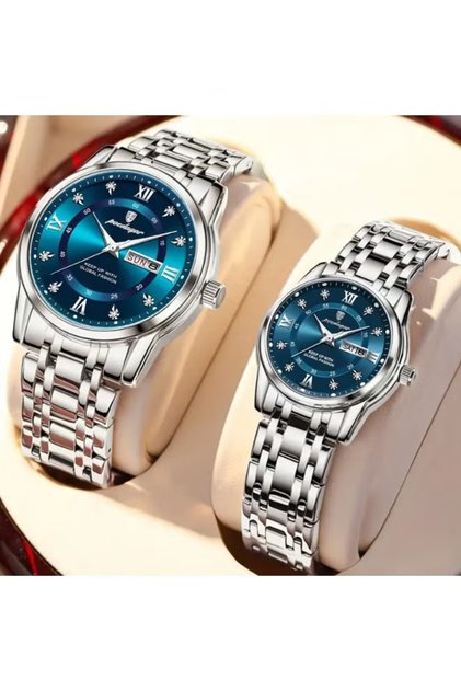 2pcs His & Hers Matching Couple Watches - Stylish Quartz Timepieces with Calendar, Waterproof