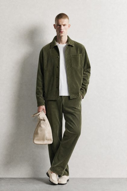 Men's Regular Corduroy Shirt, Jacket and Pants Set