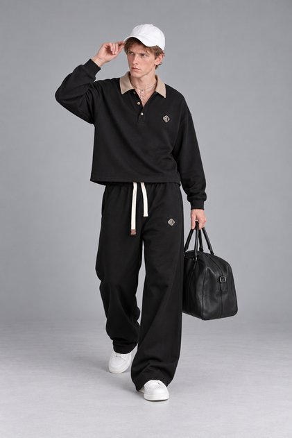 Men's Baggy Fit Polo Collar Combination Set