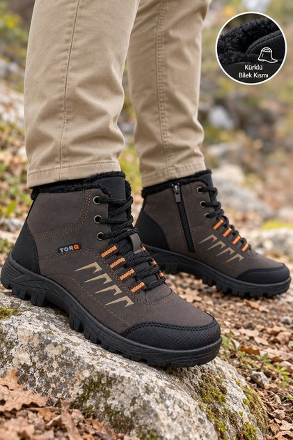 Fix Furry Inside Zippered Daily Outdoor Men's Boots