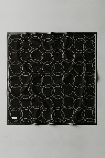 Twill Eşarp Siyah-Gri