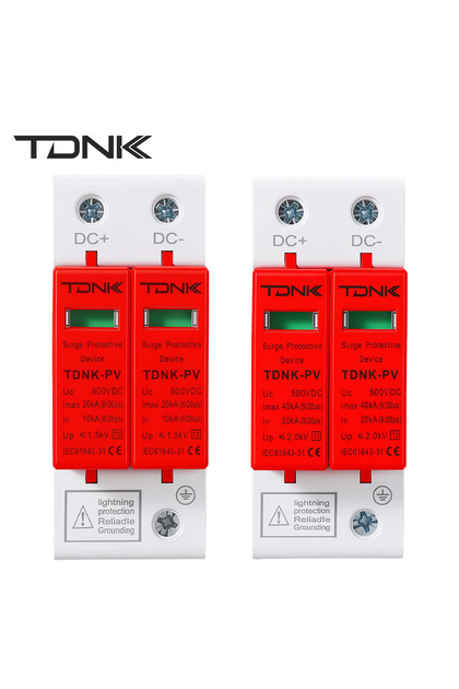 جهاز حماية من التيار المفاجئ 20KA-40KA 3PDC 1500V TDNK DC SPD، 2P 3P 10-20KA 20-40KA 500V 800V 1000V 1200V