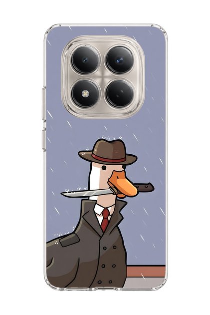 Redmi Note 15 Pro 4g / 5g Compatible Transparent Phone Case with Detective Goose Printed Hat
