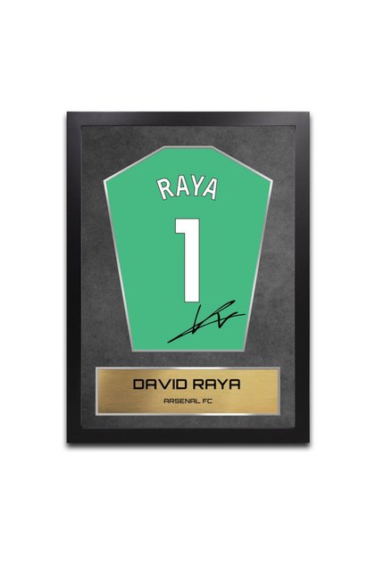 David Raya Arsenal with Printed Autograph Framed Poster 30x40cm - Football Memorabilia Wall Art, Soccer Gift for Football Fans