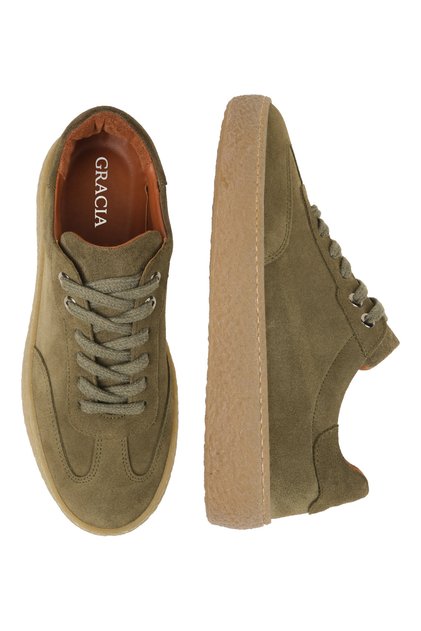 Women's Sneaker Genuine Suede Leather Orthopedic Thick Sole Lace-Up Retro Casual Sports Shoes