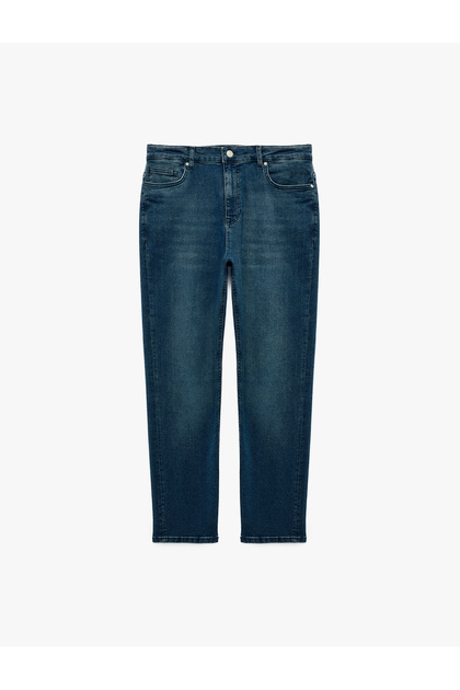 Regular Waist Cotton Tapered Jean Pants with Pockets - Joe Jean