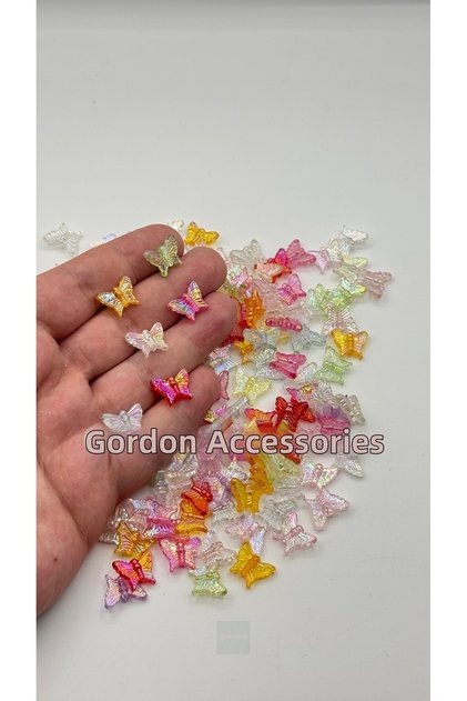 Butterfly Beads 15mm Mixed Color 100Pcs