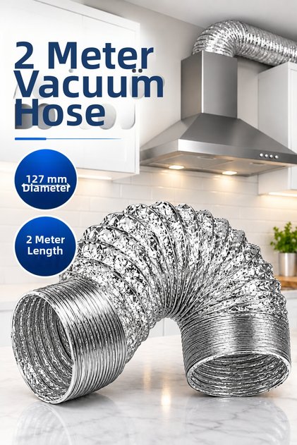 Aspirator Hood Pipe 127 mm Diameter 2 Meters Flexible Aluminum Ventilation Pipe