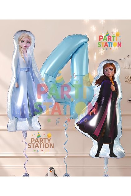 Frozen Concept Elsa&Anna 4 Year Old Balloon Set 3 Piece Large Size Frozen Balloon Set Frozen Theme Elsa Balloon Anna Balloon