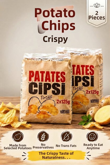 Serrated Potato Chips 2-Pack 2 X 125 g (Total 500 g) Naturally Crispy Chips