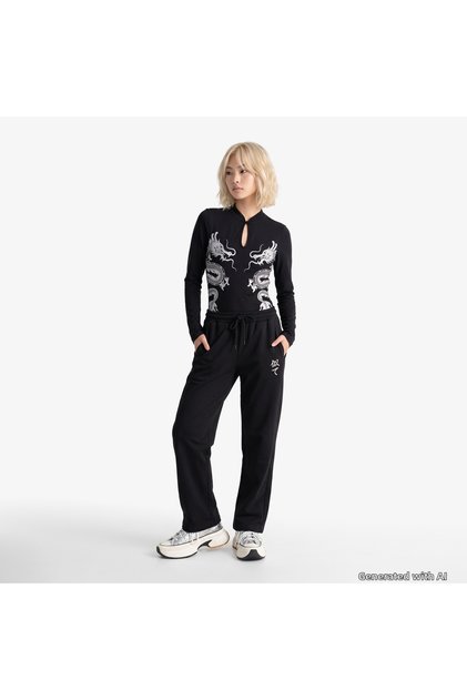 Regular Fit Women's Black Trousers
