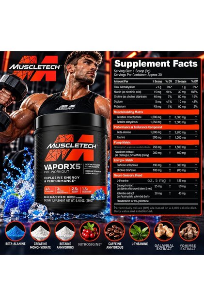 Vaporx5 Preworkout Pump Energy Matrix 30 Servings