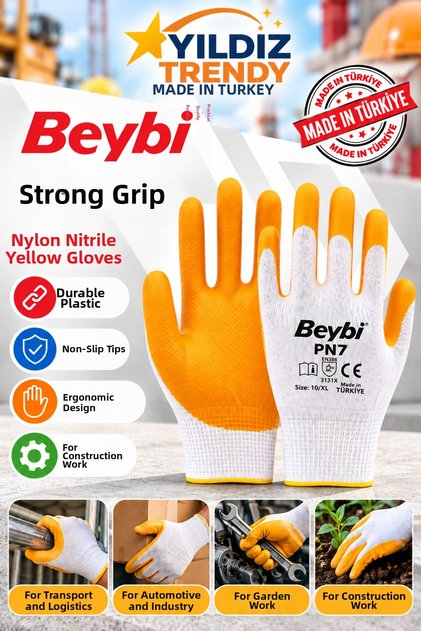 Pn7 Nitrile Gloves, Work Gloves, XL Worker Gloves