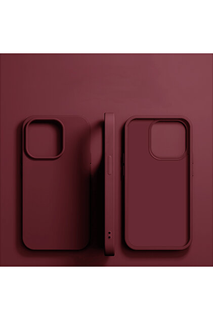 جراب سيليكون سائل فاخر باللون العنابي لهاتف iPhone 16 Pro Max من Apple iPhone 11 13 12 14 15 16