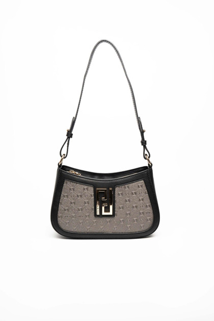 Platinum - Women's Crossbody Bag with Black Logo Sp1132