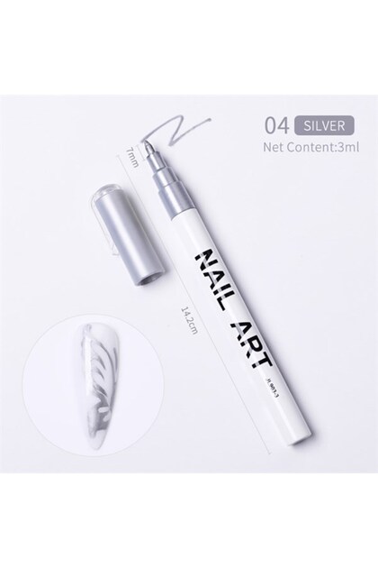 Nail Art çizim kalemi SILVER (53542-4)
